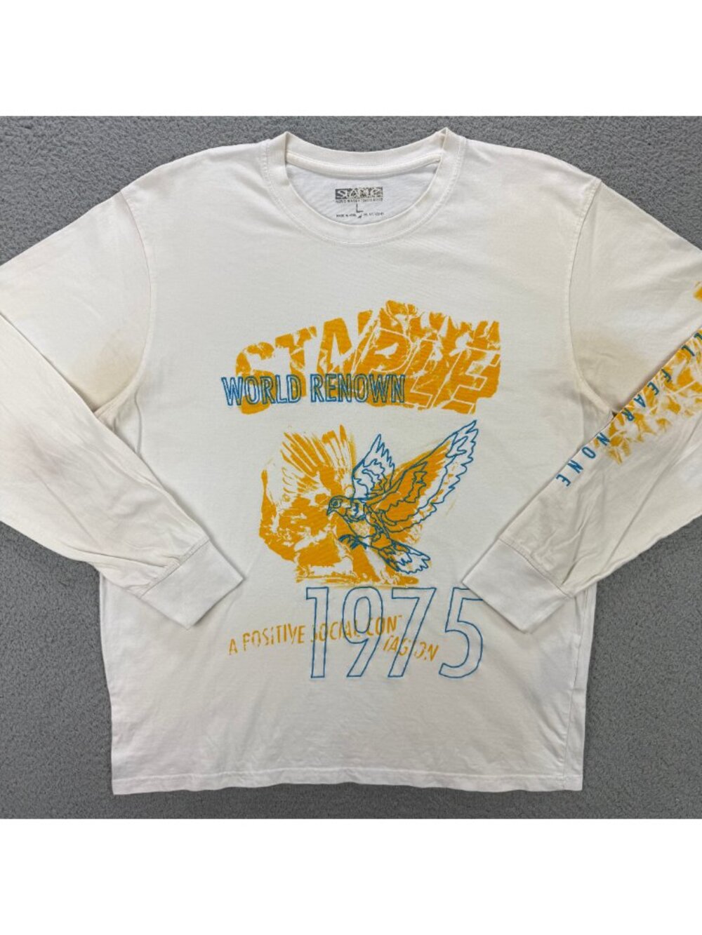 Staple Pigeon T Shirt Mens Large L White Long Sleeve Embroidered Jeff Streetwear